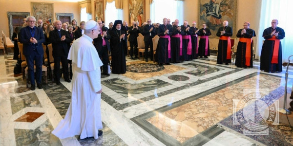 SS Leone XIV 2025.11.06 Membri del Comitato Congiunto del Consiglio delle Conferenze Episcopali d'Europa, del Consiglio Ecumenico delle Chiese e Rappresentanti delle Chiese Cristiane d'Europa